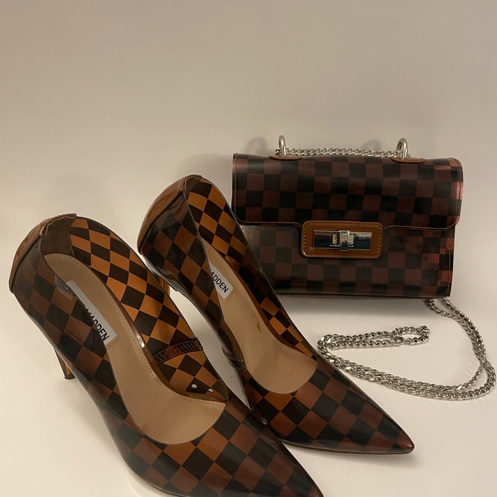 Steve Madden Checkered Brown Heels